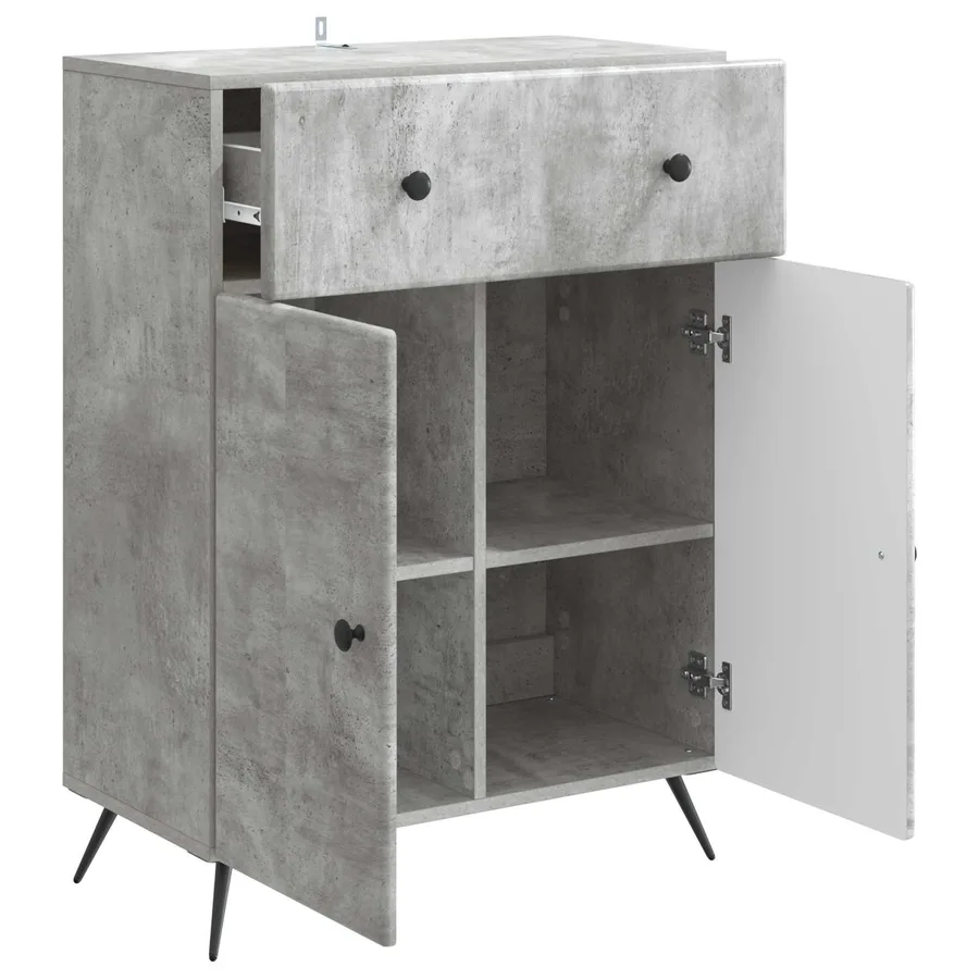 Buffet Gris béton 66 x 34,5 x 90 cm Bois d'ingénierie - 5