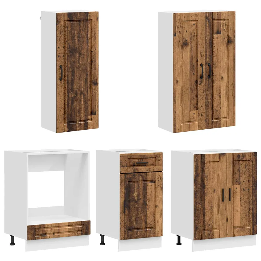 Unité de cuisine PORTO 5 pcs Bois ancien Bois d'ingénierie - 3