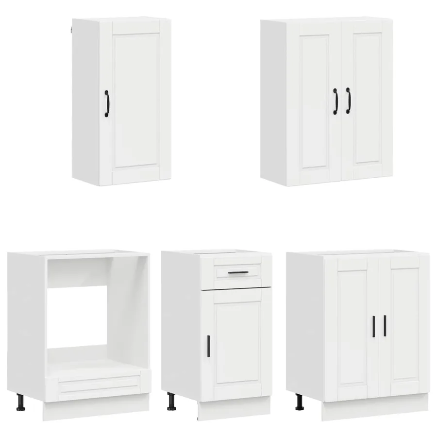 Unité de cuisine PORTO 5 pcs Blanc brillant Bois d'ingénierie - 3