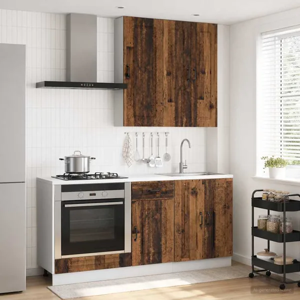 Unité de cuisine KALMAR 5 pcs Bois ancien Bois d'ingénierie