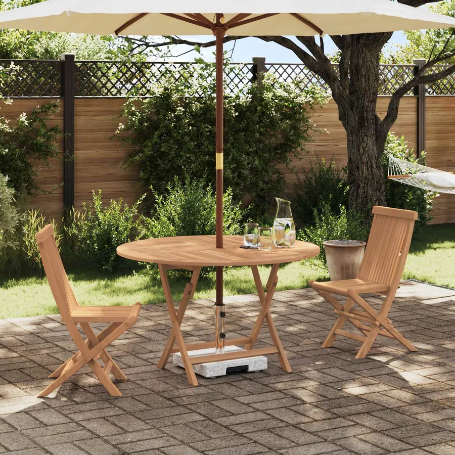 Ensemble bistro de jardin 3 pcs Naturel Bois de teck massif