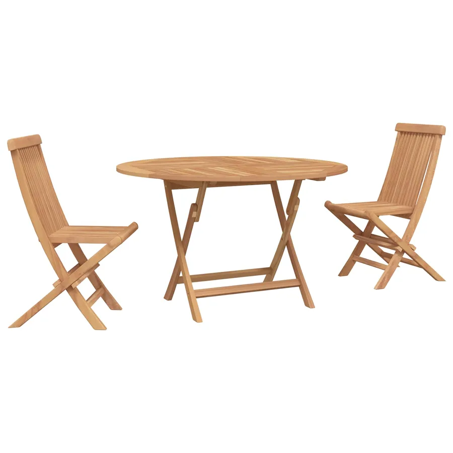Ensemble bistro de jardin 3 pcs Naturel Bois de teck massif - 2