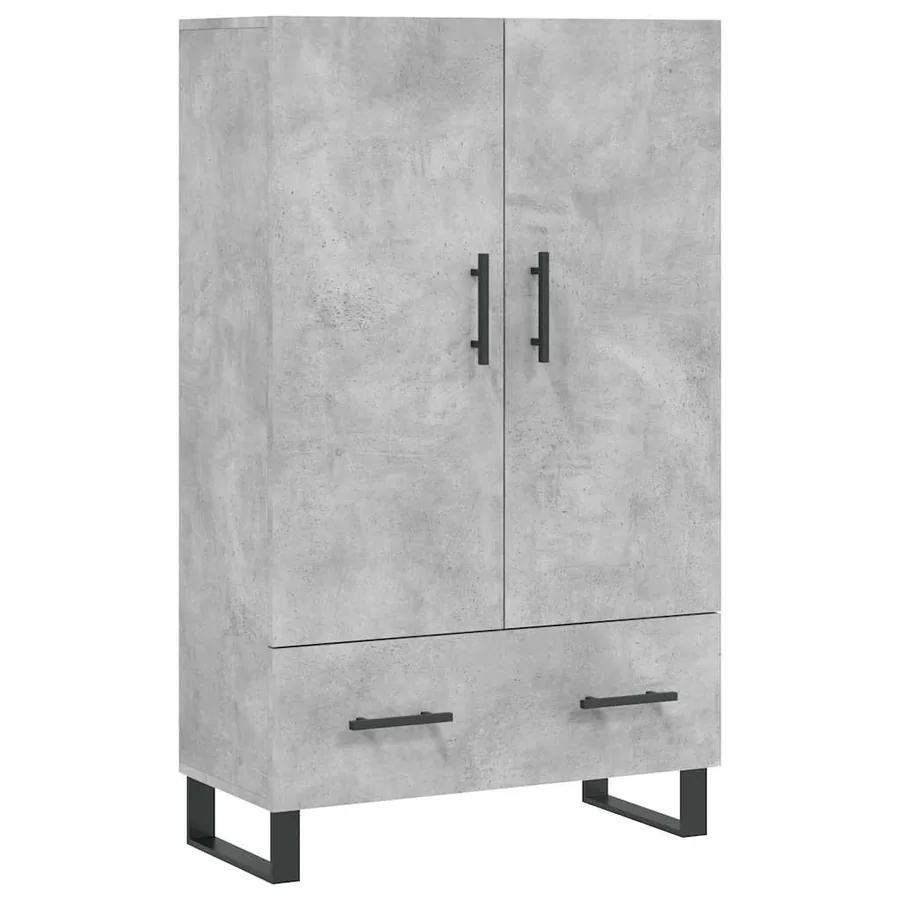 Buffet haut gris béton 69,5x31x115 cm bois d'ingénierie - 2