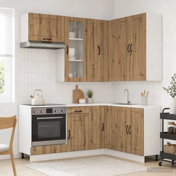 Unité de cuisine LUCCA 8 pcs Chêne artisanal Bois d'ingénierie