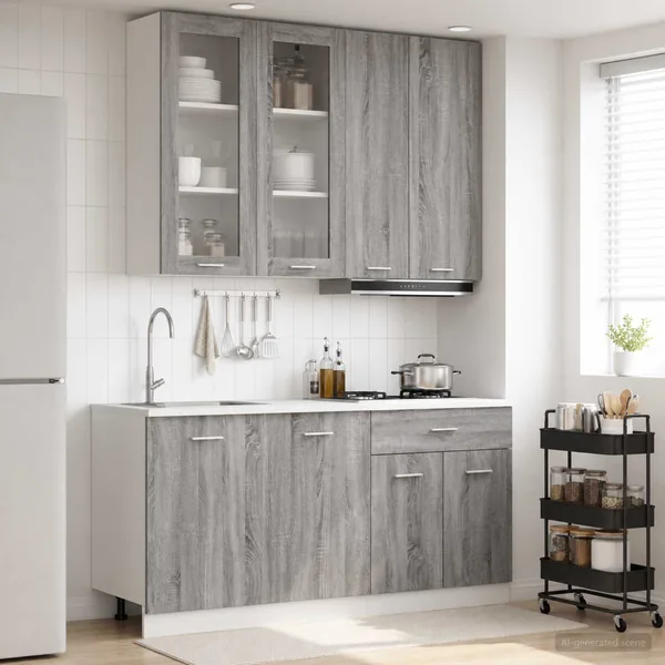 Unité de cuisine LYON 4 pcs Sonoma gris Bois d'ingénierie