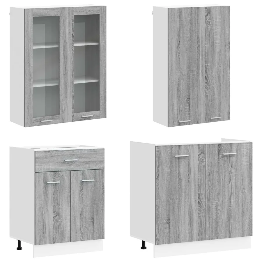Unité de cuisine LYON 4 pcs Sonoma gris Bois d'ingénierie - 3