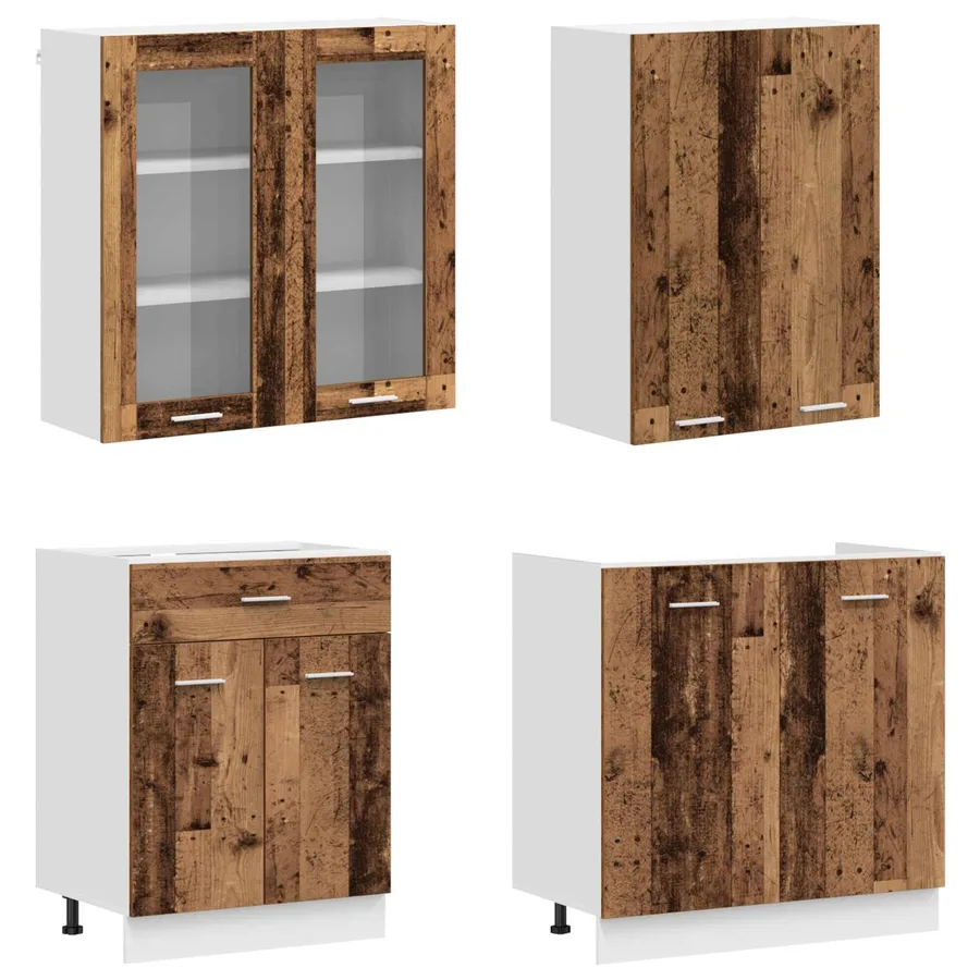 Unité de cuisine LYON 4 pcs Bois ancien Bois d'ingénierie - 3