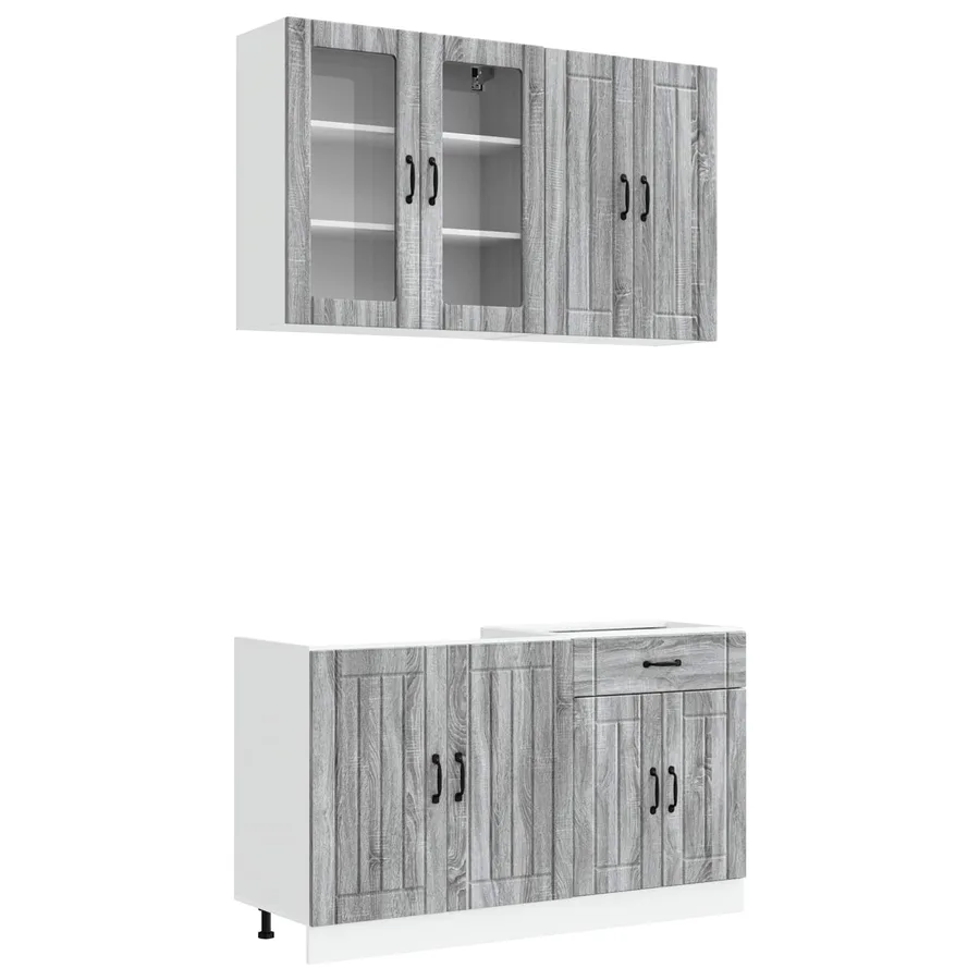 Unité de cuisine LUCCA 4 pcs Sonoma gris Bois d'ingénierie - 2