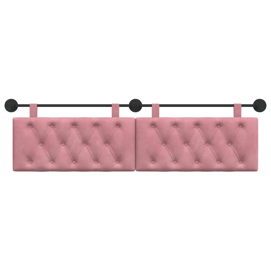 Tête de lit suspendue Avec lumière LED Rose Velours - 5