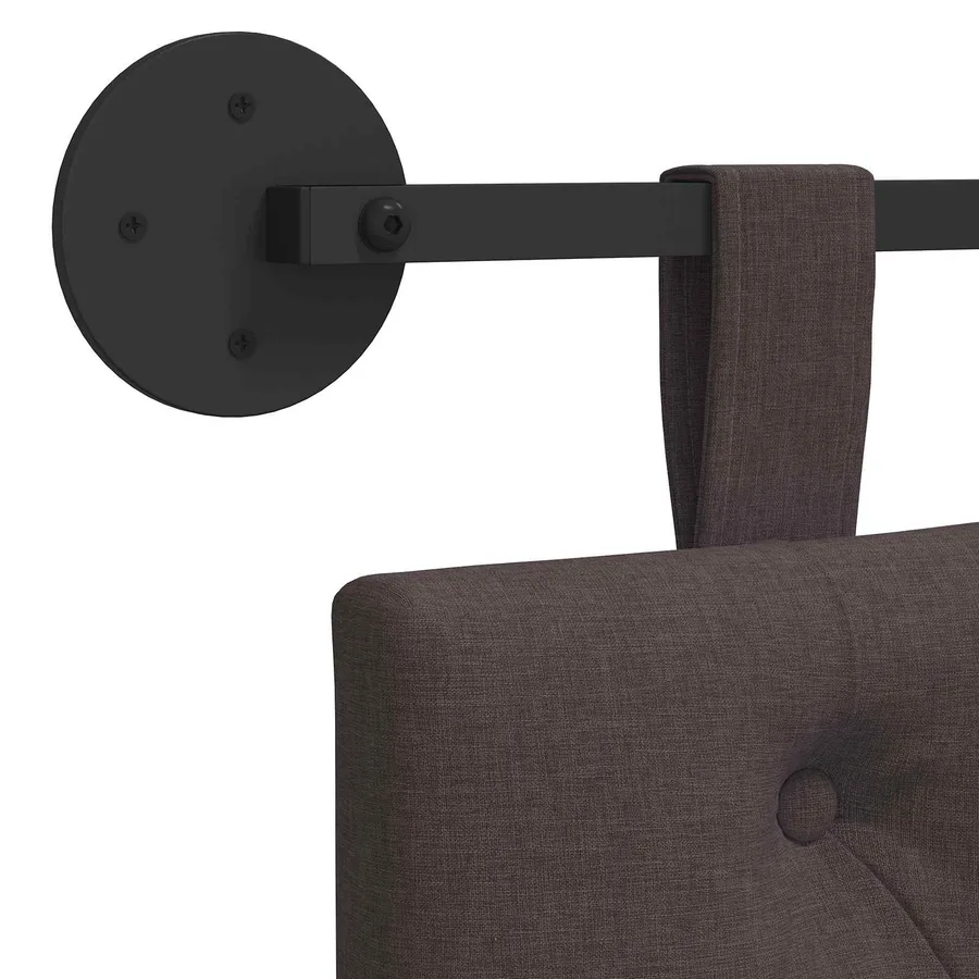 Tête de lit suspendue Marron foncé Tissu - 9