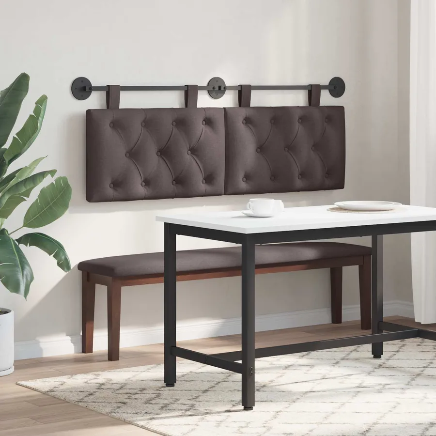 Tête de lit suspendue Marron foncé Tissu - 4