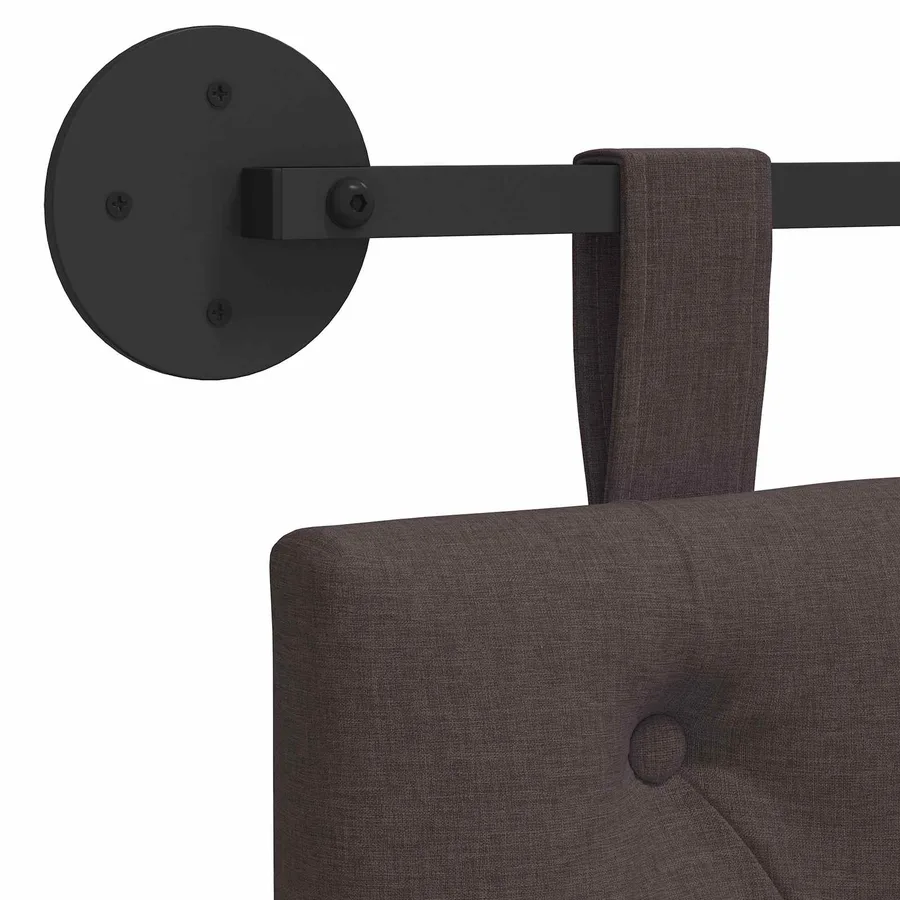 Tête de lit suspendue Marron foncé Tissu - 9