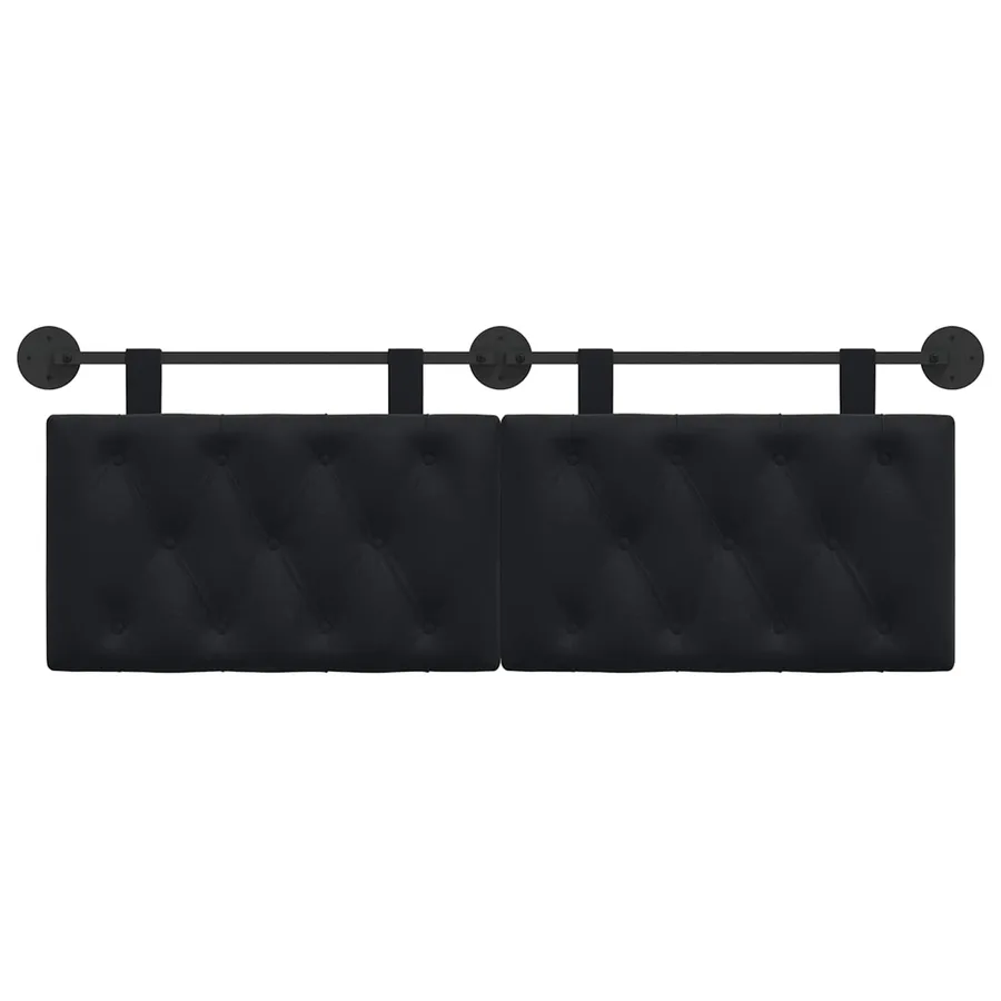 Tête de lit suspendue Avec lumière LED Noir Velours - 5