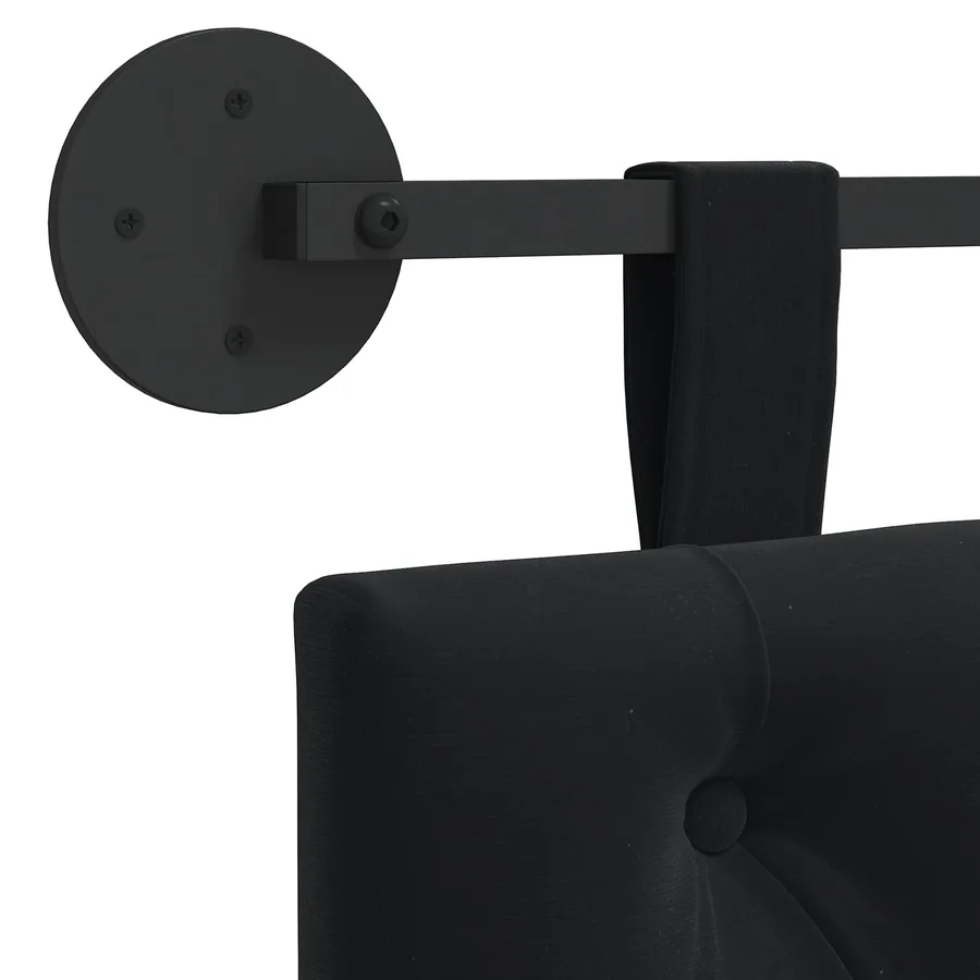 Tête de lit suspendue Avec lumière LED Noir Velours - 9