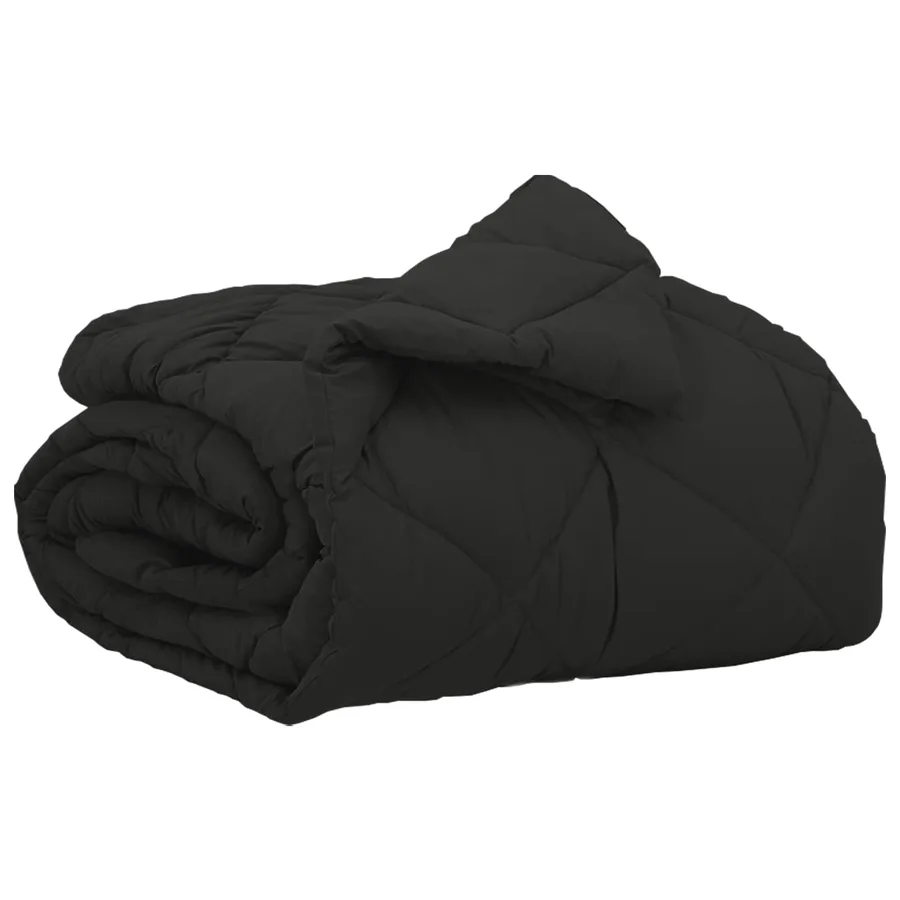 Duvet complet toute l'année Noir 140 x 220 cm Microfibre - 2