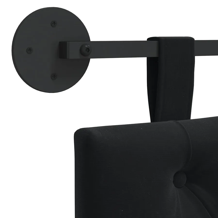 Tête de lit suspendue Avec lumière LED Noir Velours - 9
