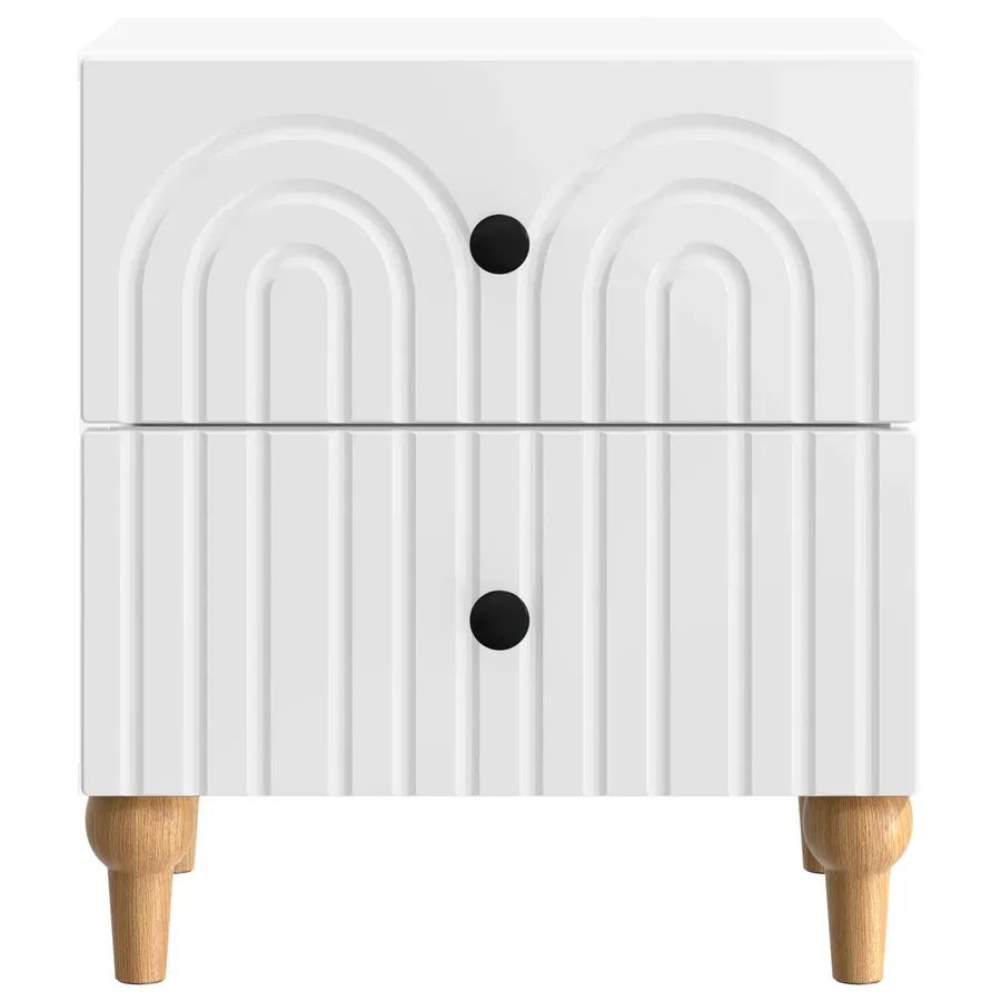 Cabinet de chevet avec tiroir Blanc brillant 43 x 34,5 x 48 cm - 5