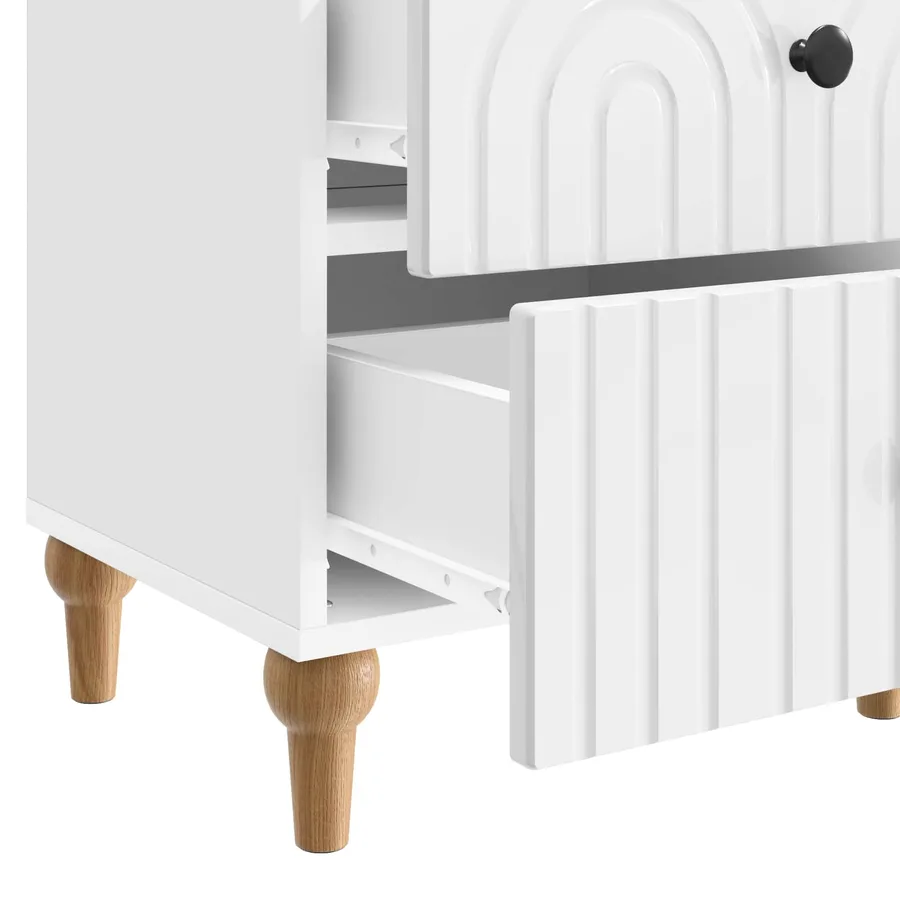 Cabinet de chevet avec tiroir Blanc brillant 43 x 34,5 x 48 cm - 9