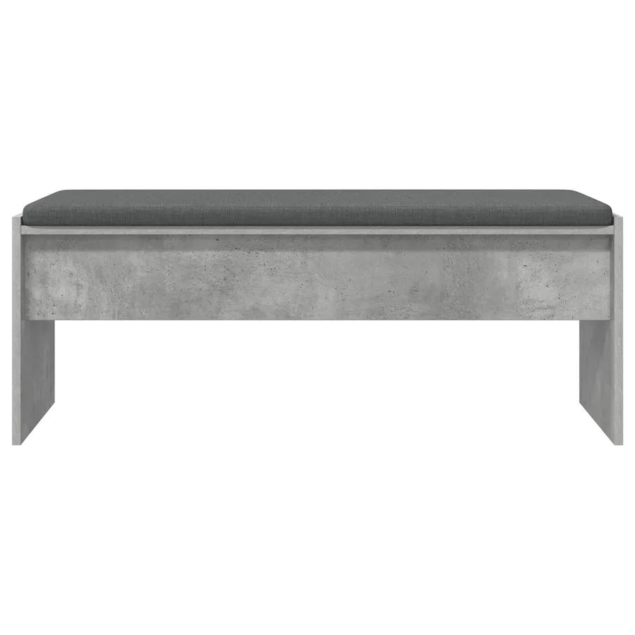 Banc d'entrée avec coussin Gris béton 103 x 38 x 40 cm - 5