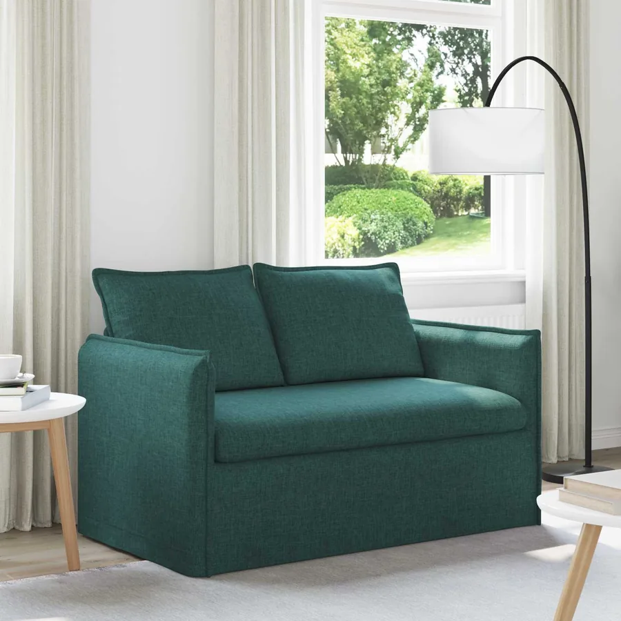 Canapé Vert foncé 136 x 82 x 85 cm tissu