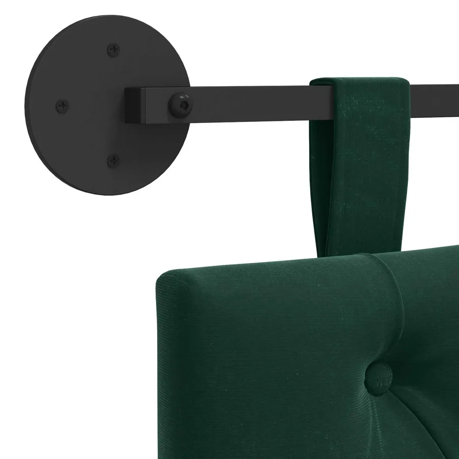 Tête de lit suspendue Avec lumière LED Vert foncé Velours - 9