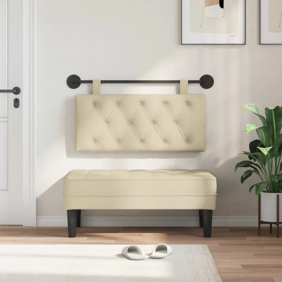 Tête de lit suspendue Crème Tissu - 3