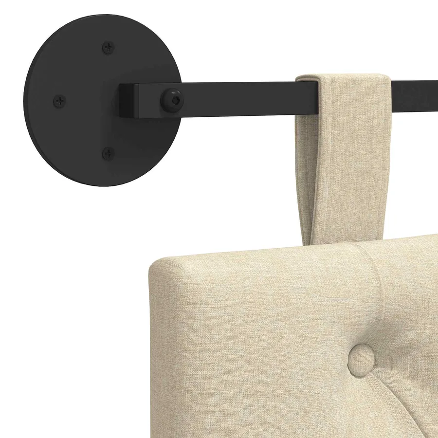 Tête de lit suspendue Crème Tissu - 9