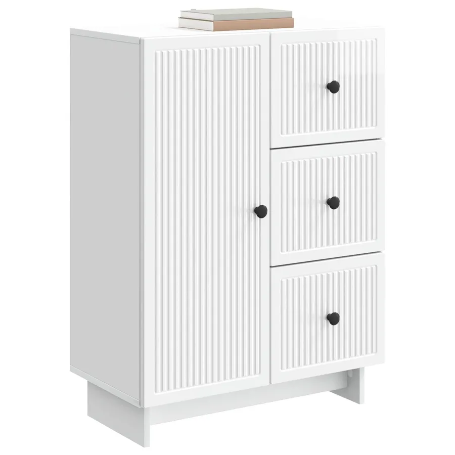 Buffet Blanc brillant 66 x 34,5 x 90 cm Bois d'ingénierie - 3
