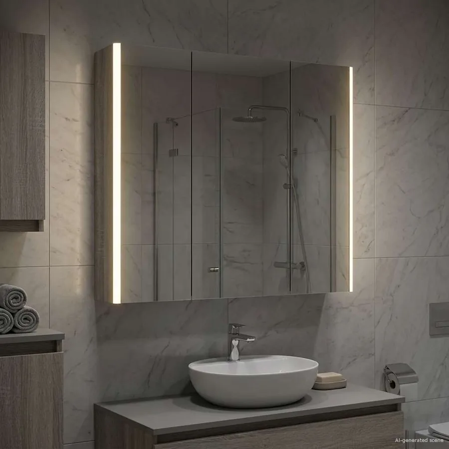 Armoire Miroir de Salle de Bain Gris Sonoma 73.5 x 15.5 x 70 cm - 4