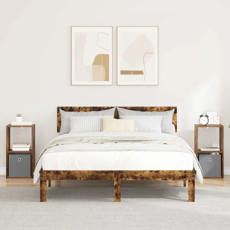 Table de chevet 2 pcs Chêne fumé 30,5 x 27 x 59,5 cm