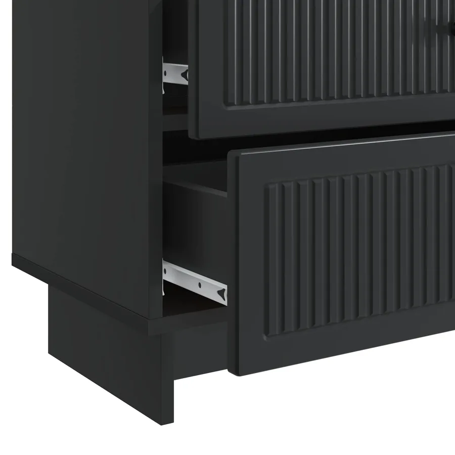 Cabinet de chevet Noir 62 x 34,5 x 47,5 cm Bois d'ingénierie - 9