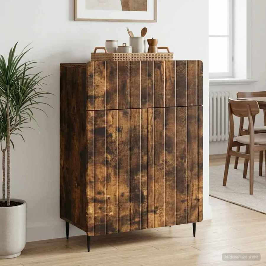 Buffet Chêne fumé 66 x 34,5 x 92 cm Bois d'ingénierie