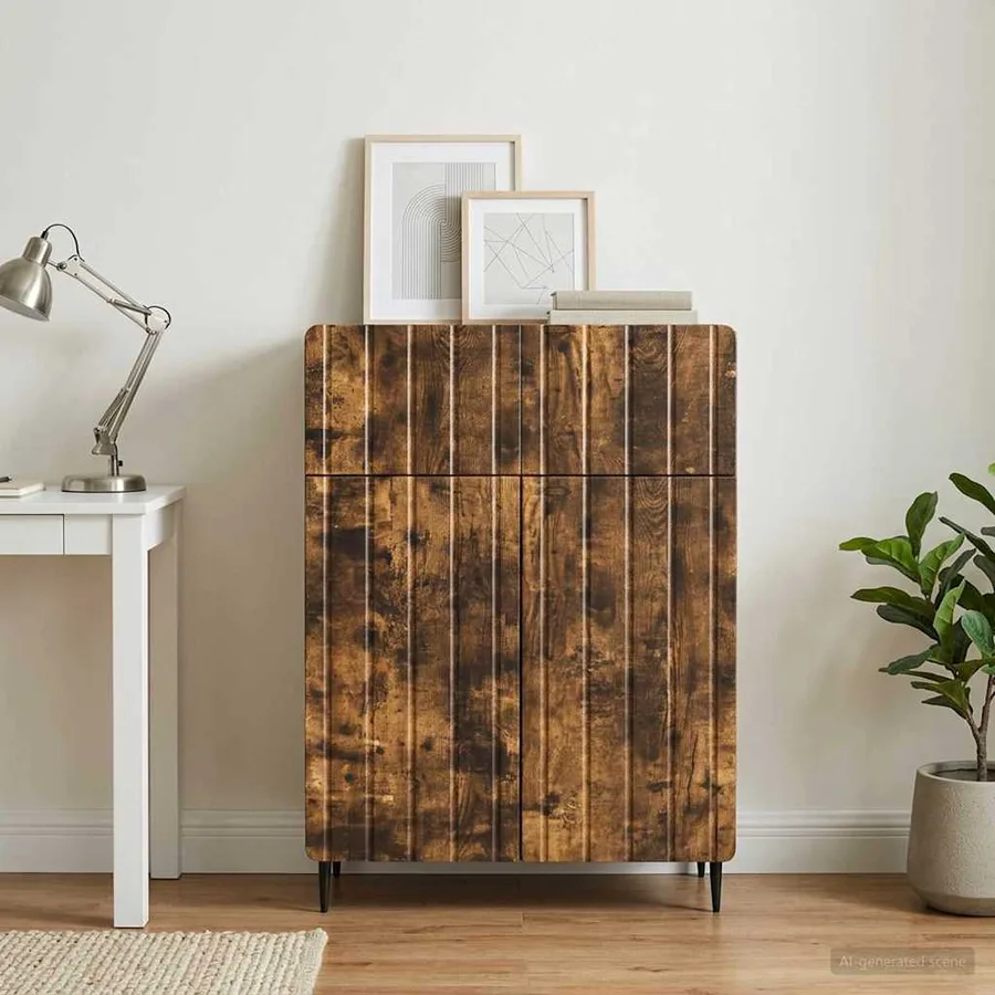 Buffet Chêne fumé 66 x 34,5 x 92 cm Bois d'ingénierie - 4