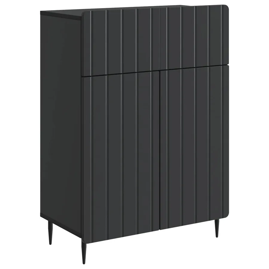 Buffet avec tiroir Noir 66 x 34,5 x 92 cm Bois d'ingénierie - 2