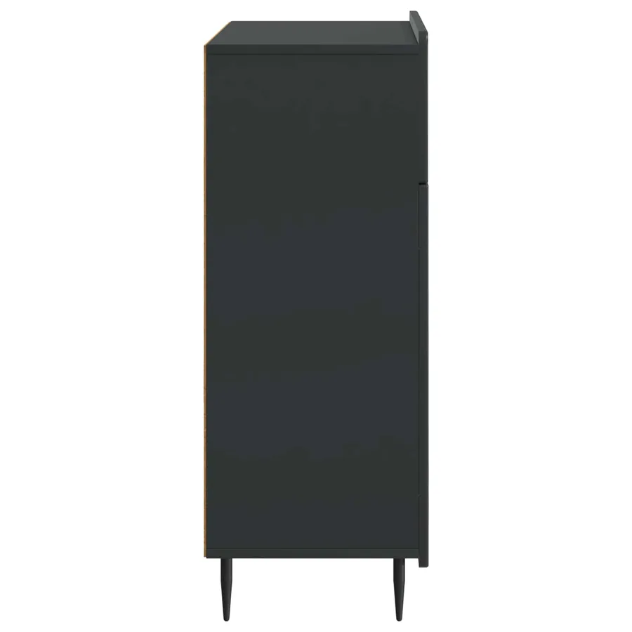 Buffet avec tiroir Noir 66 x 34,5 x 92 cm Bois d'ingénierie - 7