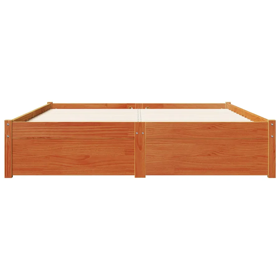 Cadre de lit Cire marron 150 x 200 cm Bois de Pin Massif - 5