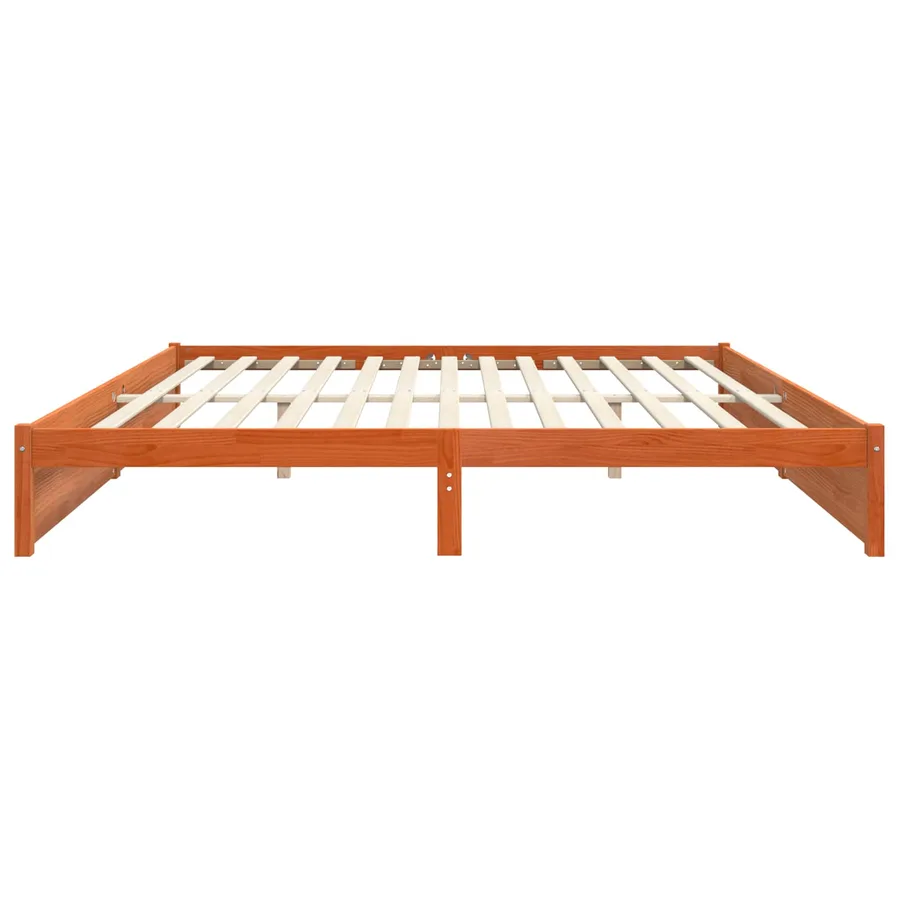Cadre de lit Cire marron 200 x 200 cm Bois de Pin Massif - 5