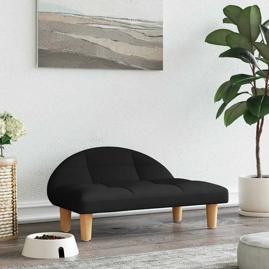 Lit pour chien noir 70x52x30 cm tissu