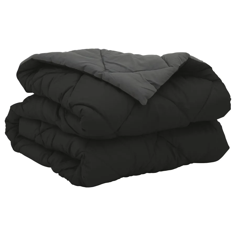 Duvet d'été simple Noir et anthracite 220 x 155 cm Microfibre - 5