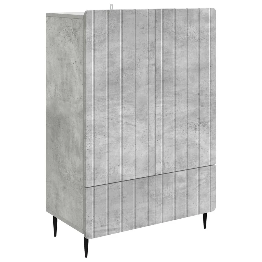 Buffet Gris béton 66 x 34,5 x 97 cm Bois d'ingénierie - 2