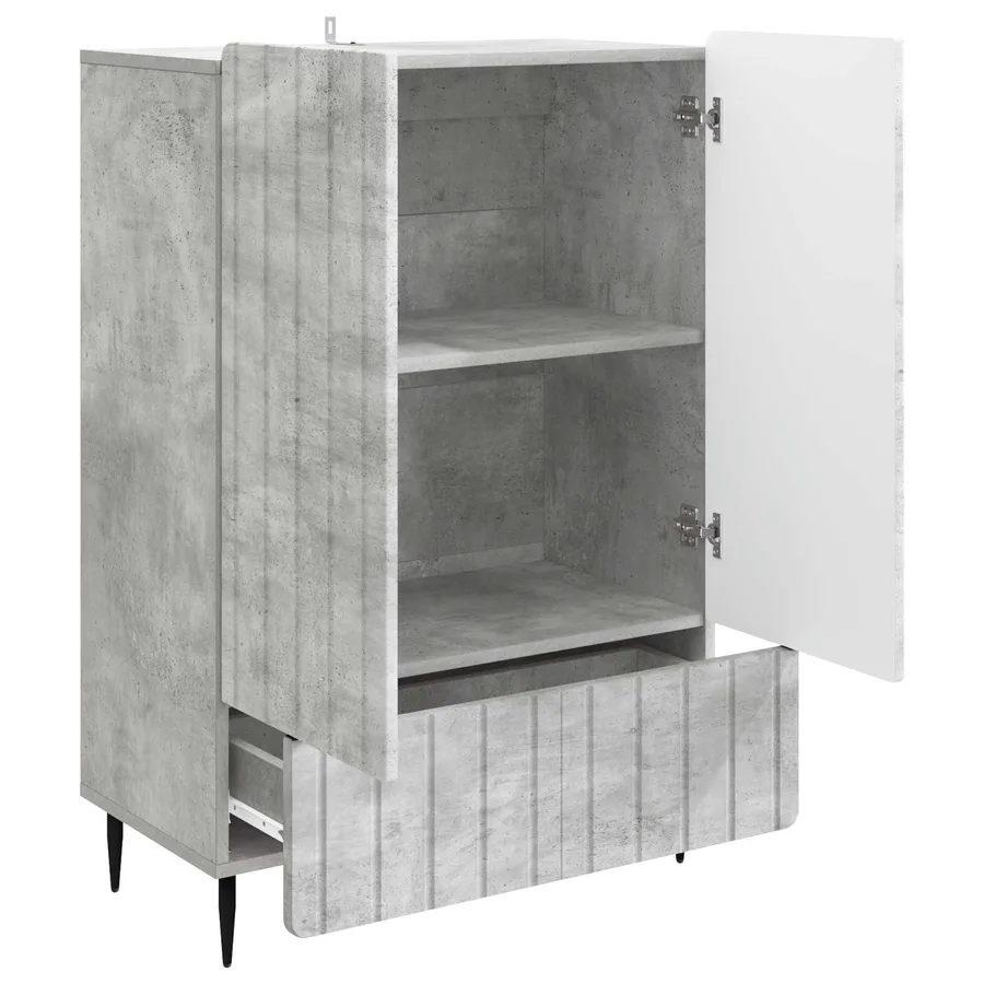 Buffet Gris béton 66 x 34,5 x 97 cm Bois d'ingénierie - 4
