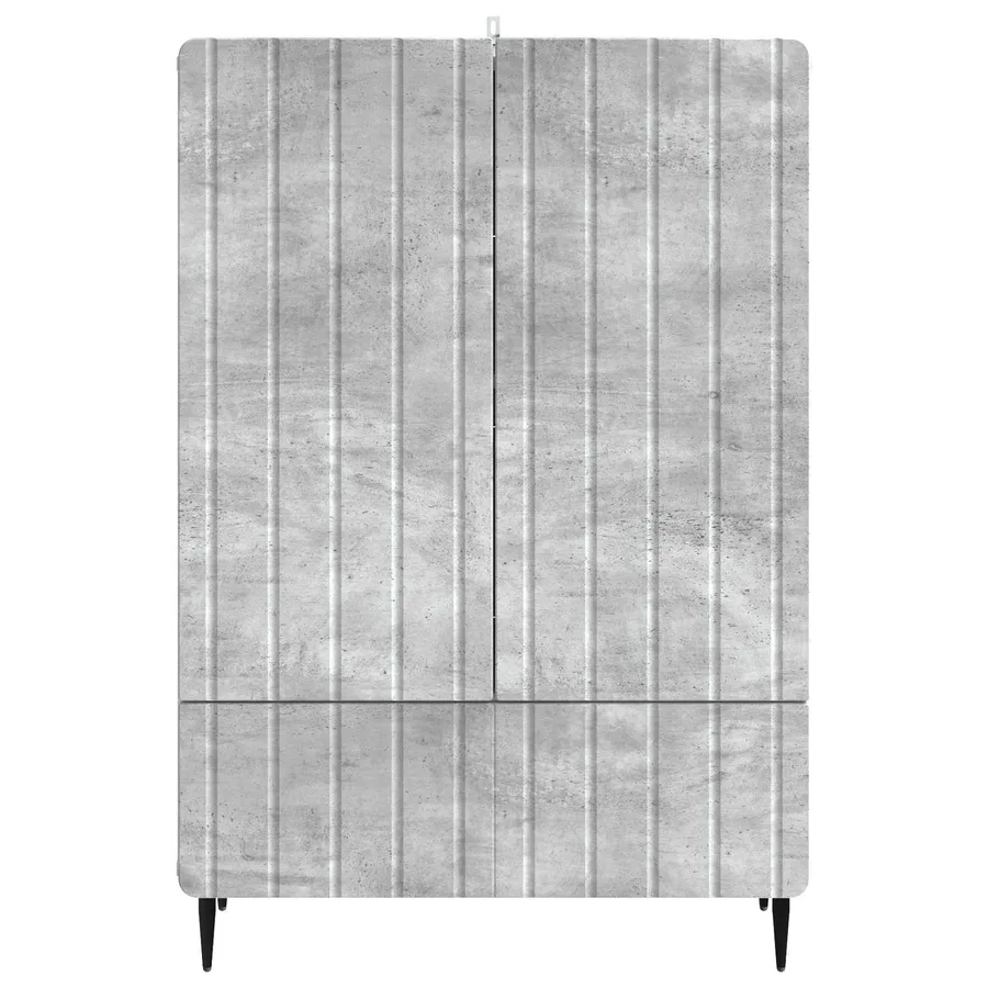 Buffet Gris béton 66 x 34,5 x 97 cm Bois d'ingénierie - 5