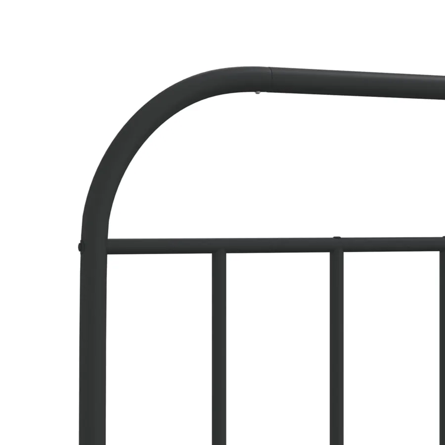Cadre de lit métal sans matelas avec tête de lit noir 90x190 cm - 9