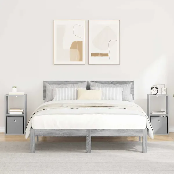 Table de chevet 2 pcs Gris Sonoma 30,5 x 27 x 59,5 cm