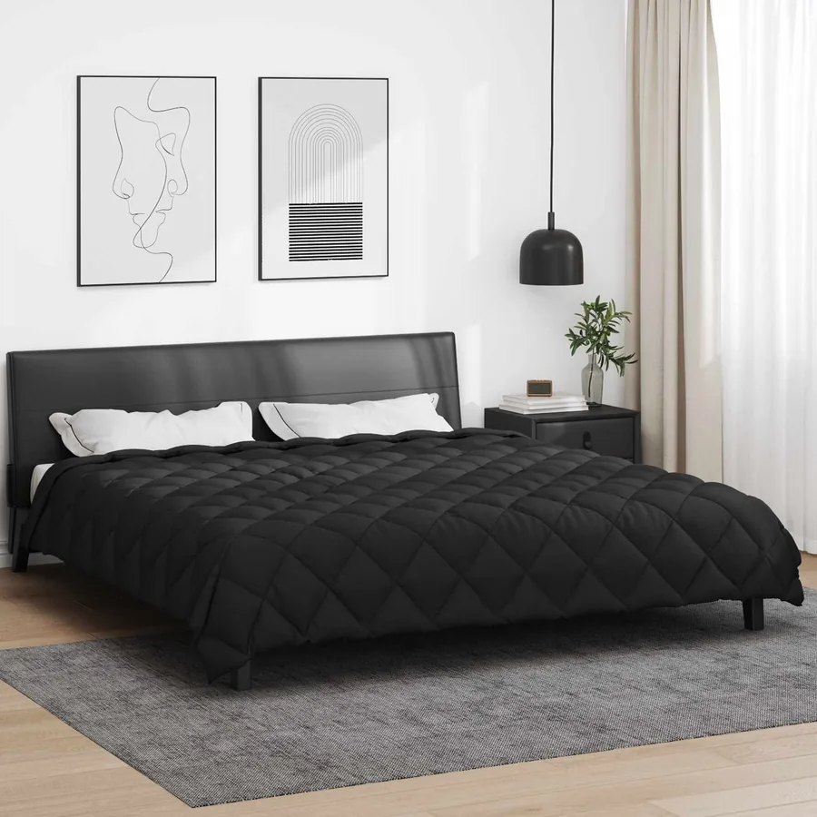 Duvet d'hiver Noir 200 x 200 cm Microfibre