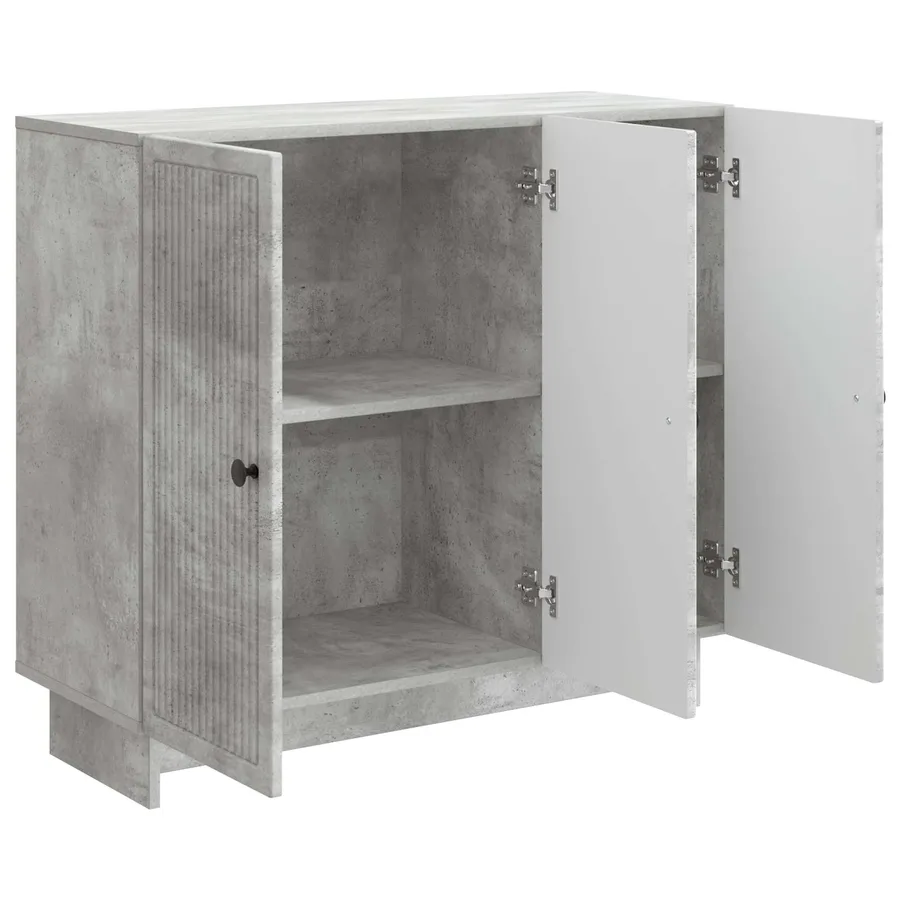 Buffet Gris béton 89 x 34,5 x 80 cm Bois d'ingénierie - 5