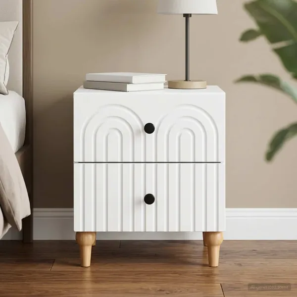 Cabinet de chevet Blanc 43 x 34,5 x 48 cm Bois d'ingénierie