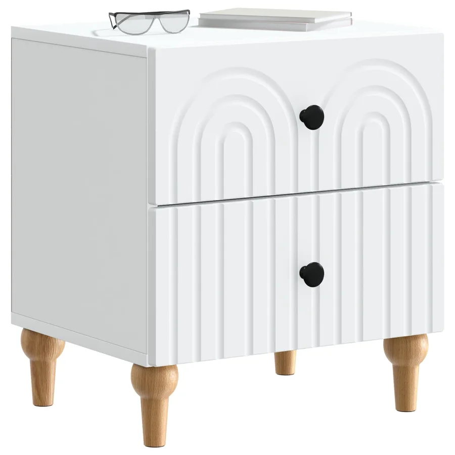 Cabinet de chevet Blanc 43 x 34,5 x 48 cm Bois d'ingénierie - 3