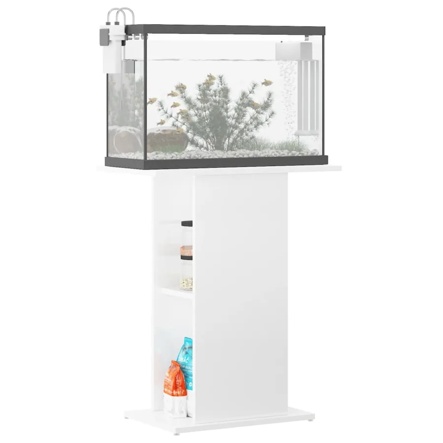 Support d'aquarium blanc brillant 60,5x36x72,5 cm - 3