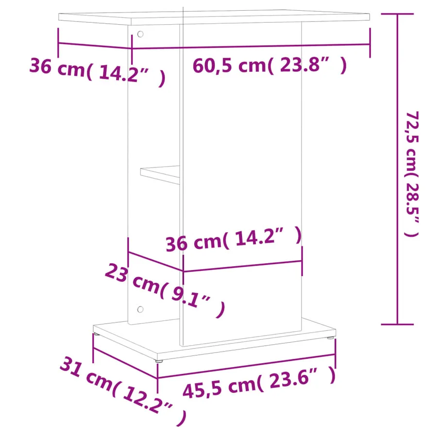Support d'aquarium blanc brillant 60,5x36x72,5 cm - 8